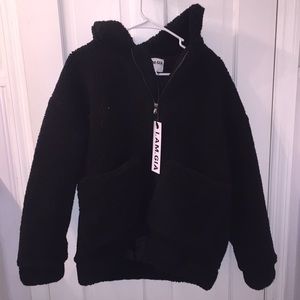 I am Gia black pixie coat